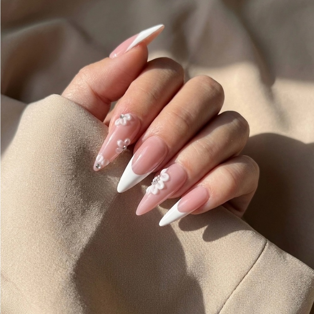 Blushing Petals | press on nails | Handmade